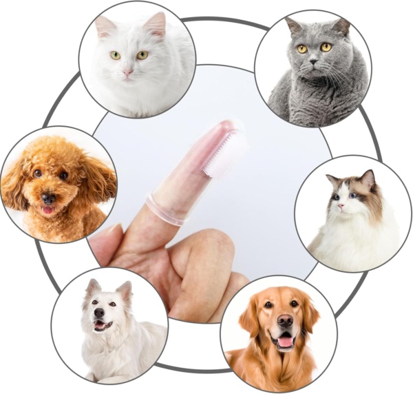 12 Pieces Pet Finger Toothbrush, Soft Silicone, Non-Toxic, Reusable, Clear, Manual, Dog Cat Dental Brushes Kit for Dogs Cats Pets Dental Care - Image 2
