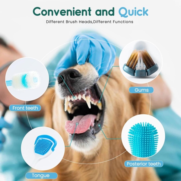 Dog Toothbrush, Finger Toothbrush, 360 Degree Silicone Toothbrush for Dental Care, Easy Dog Cat Puppy Teeth Cleaning (8 Pack) - Image 2