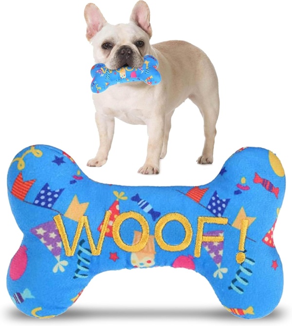 Durable Chew Toy for Dogs | Indestructible, Squeaky Plush Bone Shape Dog Toy, Ideal for Aggressive Chewers, Dental Health, Mental Stimulation | For All Breeds of Puppy, Small and Medium Dogs - Image 6