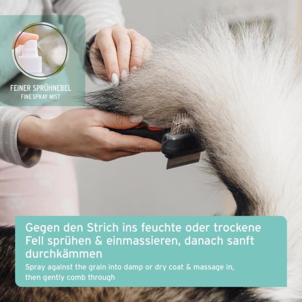 Fur Harmony Care Spray Coconut for Dogs & Cats 200ml - Gentle care for fur and skin, fur spray, fur care spray for shiny fur, felt-removing spray, felt-cleaning, combing - Image 4