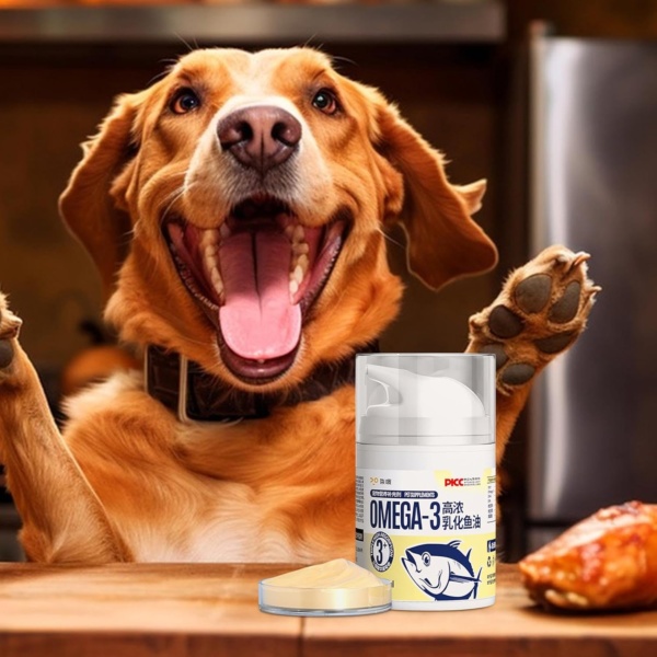Dog Fish Oil Pump Bottle, 1.69oz Pet Fish Oil Supplements, Highly Concentrated Press Type Small Dog Cat Fish Oil Promotes Heart, Skin - Image 7