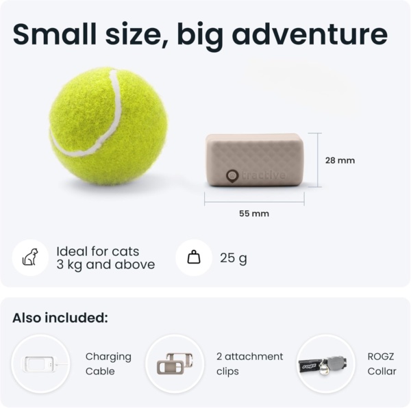 Tractive Mini GPS Cat Tracker | Market Leader | Real-Time Location Tracking | Location History | Health Alerts | Activity Monitoring | Collar included | Works With Subscription (Brown) - Image 4