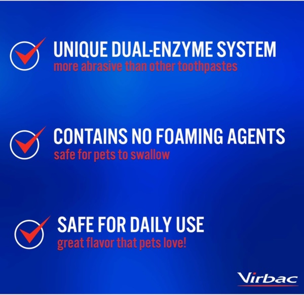 Virbac CET Enzymatic Toothpaste| Eliminates Bad Breath by Removing Plaque & Tartar Buildup | Best Pet Dental Care Toothpaste | Poultry Flavor, 2.5 oz Tube - Image 4