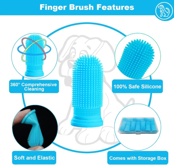 10Pcs Dog Toothbrush, 360º Dog Finger Toothbrush, Silicone Pets Teeth Cleaning Toothbrush Kit for Dogs Puppies, Dog Teeth Cleaning Products for Cats & Small Pets Dental Care - Image 6