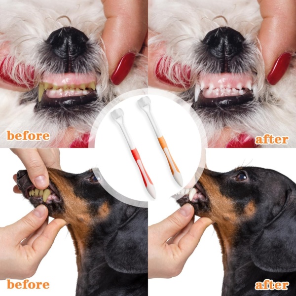 2Pcs Dog Toothbrush & Cat Toothbrush,3 Sided Dog Toothbrush,Puppy Toothbrush Dog Teeth Cleaning Products Triple Headed Dog Plaque Remover for Dog Cat pet Tooth Dental Health - Image 7