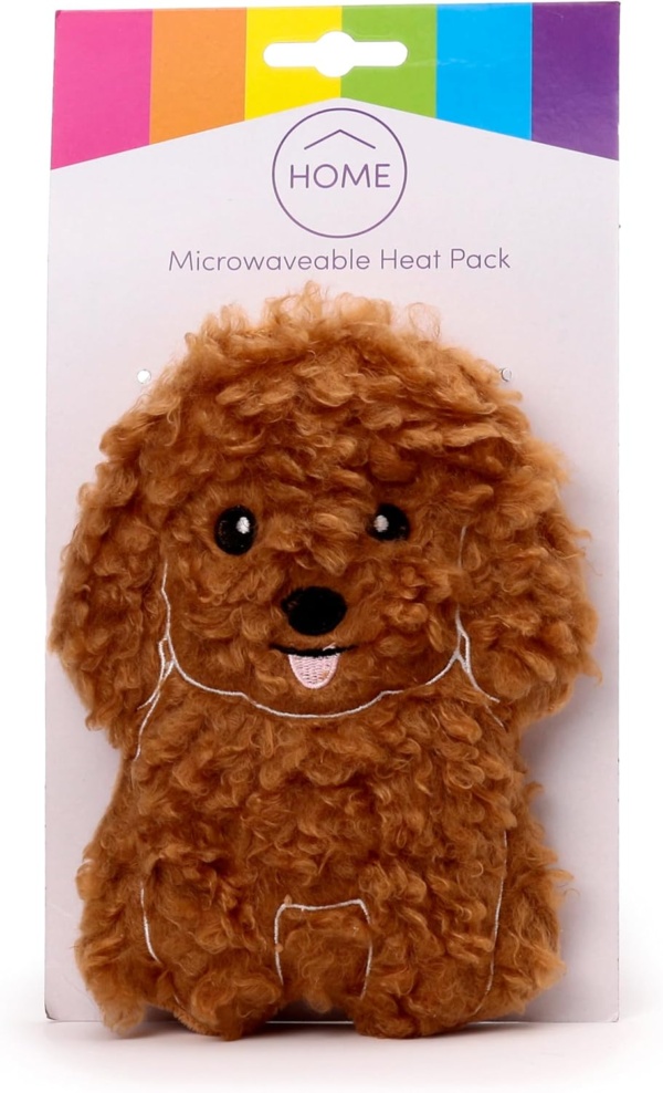 Puckator Cavapoo Fluffy Dog Microwavable Plush Lavender Heat Pack - Heating Pads - Hot Heat and Ice Cold Cool Pack Packs Bag for Sport Injuries Knee Back Pain - Bed Warmer - Wellness Health Products