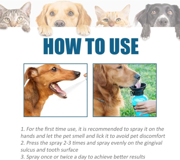 Pet Oral Cleaning Sprays,Pet Bad Breath Cleaning Sprays,Pets Dental Care Sprays,Bad Breath Treatment for Dogs and Cats,Pet Natural Teeth Cleaning and Breath Freshener,Pet Tooth Cleaning Spray - Image 7