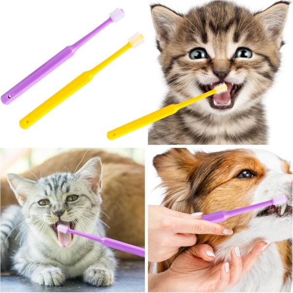 2 Pack Small Dog & Cat Toothbrush, 360 Degree Soft Silicone Pet Toothbrush Cat Dental Care Dog Oral Hygiene Deep Clean Pet Teeth Cleaning Kit (Medium - Image 7