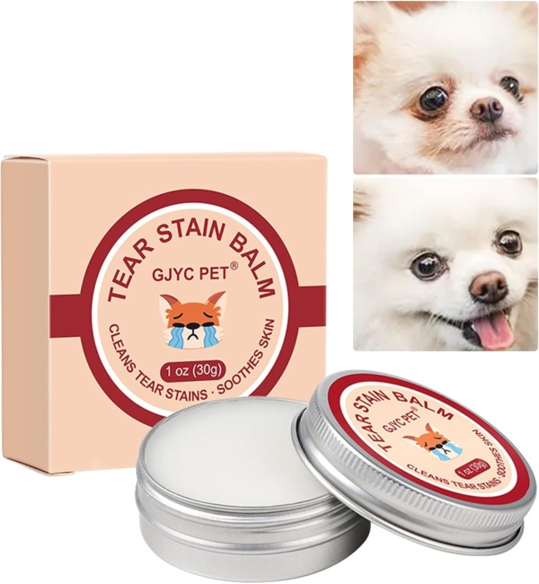 Dog Tear Stain Remover,Pet Tear Stain Remover Balm,Natural Eye Care for Dogs and Cats,Tear Stain Remover for Dogs Eyes,Gently Cleanses and Restores Sparkling Eyes(30g)