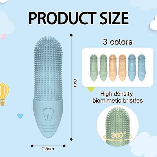 6 Pcs Silicone Pets Teeth, Cat Toothbrush Dog Finger Toothbrush, Cleaning Toothbrush Kit, Full Surround Bristles Dog Tooth Brush Silicone Puppy Toothbrush, for Cats & Small Pets Dental Care - Image 2