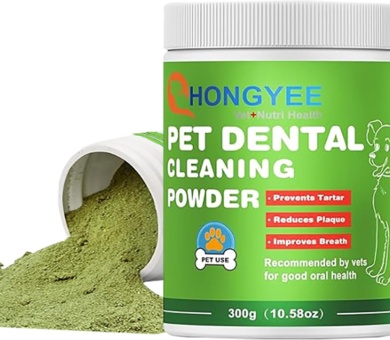 HONGYEE Dog Dental Powder,Dog Teeth Cleaning Powder, Plaque Off for Dogs & Cats Breath Freshener for Bad Breath, Tartar Remover,Dental Care Supplies for Small, Medium, Pet Denta 300g