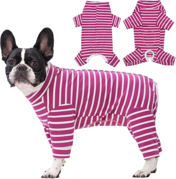 Dog Recovery Suit - Long Sleeve Bodysuit After Surgery, Medical Pet Shirt, Onesie to Protect Wound, Surgical Suit for Male/Female Dogs, Puppy Pajamas for Small Medium Dogs