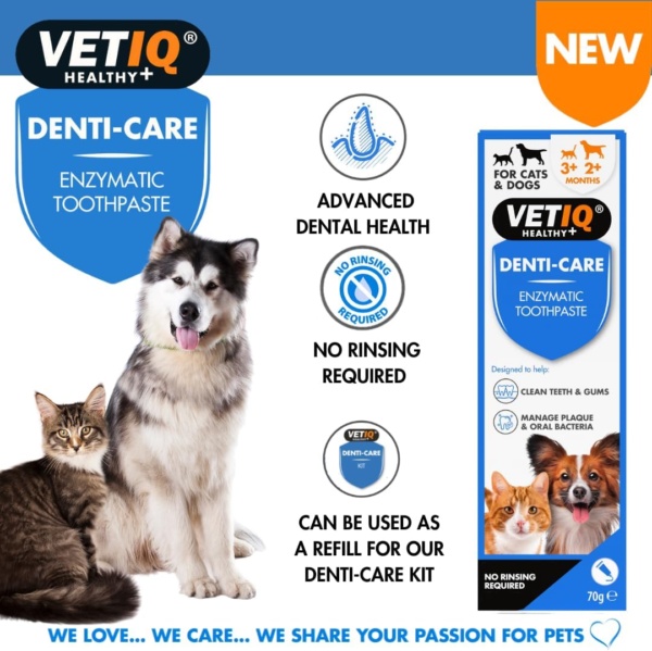 VETIQ Denti-Care Enzymatic Toothpaste Twin Pack for Cats 3+ Months & Dogs 2+ Months, Designed to Help Clean Teeth, Support Gum Health & Freshen Breath (2 x 70 g) - Image 4