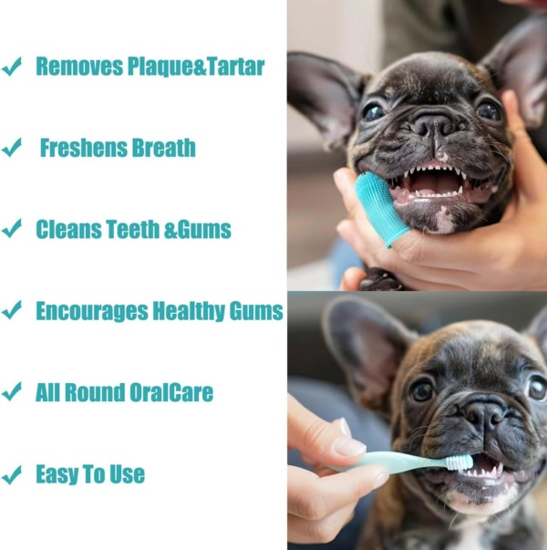 Dog Toothbrush, Finger Toothbrush, 360 Degree Silicone Toothbrush for Dental Care, Easy Dog Cat Puppy Teeth Cleaning (8 Pack) - Image 6