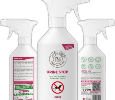 C&G Pets Urine Stop Spray for Cat and Dog Repellent | Stop Cats and Dogs Repeat Marking Indoors and Outdoors | Natural Enzyme Urine Destroyer