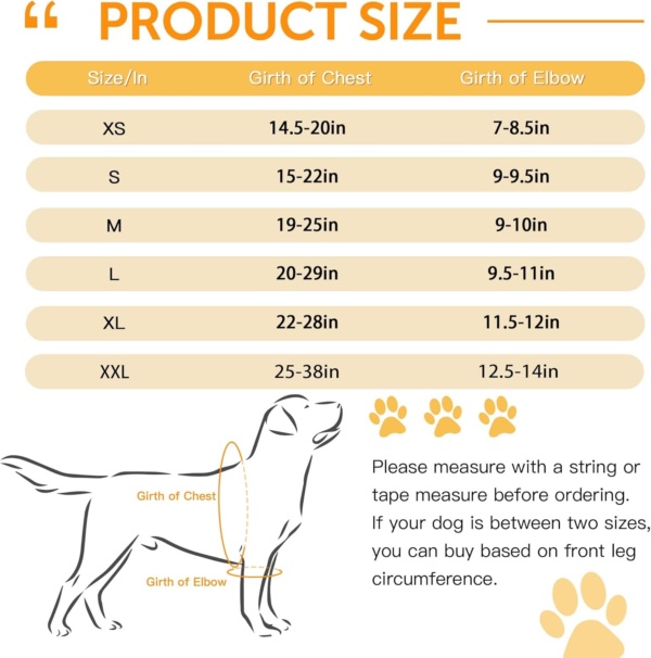 Dog Elbow Protector for Pet Elbow Dysplasia, Shoulder Dislocation - Offers Elbow Support, Dog Recovery Suit Taper Collar Alternative, Helps Wound Healing (L, Both Legs) - Image 4