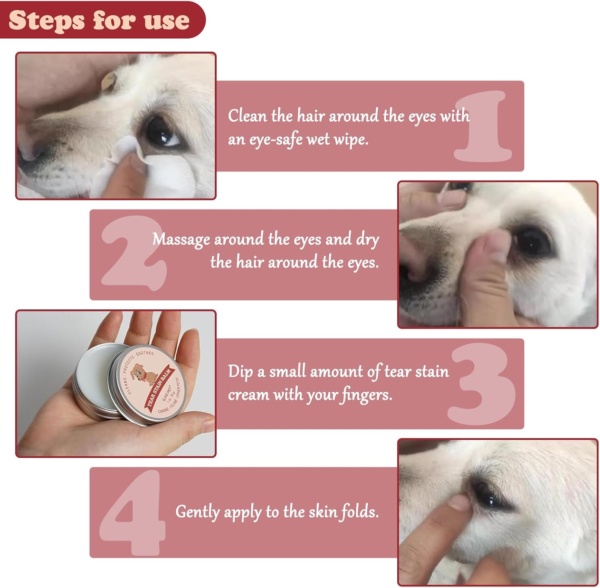 Dog Tear Stain Remover,Pet Tear Stain Remover Balm,Natural Eye Care for Dogs and Cats,Tear Stain Remover for Dogs Eyes,Gently Cleanses and Restores Sparkling Eyes(30g) - Image 6