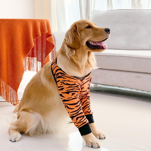Dog Elbow Protector for Calluses, Dog Joint Recovery Sleeve for Prevent Licking Wound, Elbow Sleeves with Mesh Pad for Medium Large Dogs (L, Tiger) - Image 4