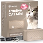 Tractive Mini GPS Cat Tracker | Market Leader | Real-Time Location Tracking | Location History | Health Alerts | Activity Monitoring | Collar included | Works With Subscription (Brown)