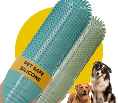 Dog Toothbrush Cat Toothbrush Dog Finger Toothbrush | Pack of 2 with Storage Cases | Remove Plaque & Tartar Fights Bad Breath | Puppy Toothbrush 360° Bristles | Cat Dog Teeth Cleaning Products