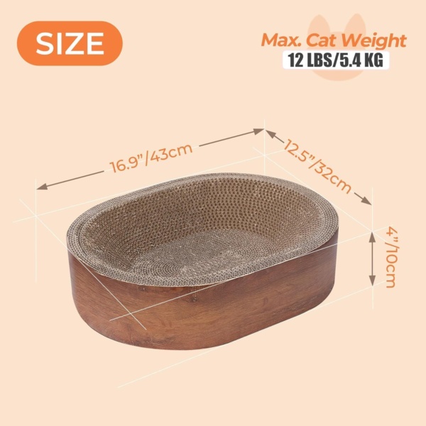 Cat Scratcher - Durable Cardboard Scratching Board, Oval & Circle Scratch Pads for Furniture Protection & Claw Health - Image 4