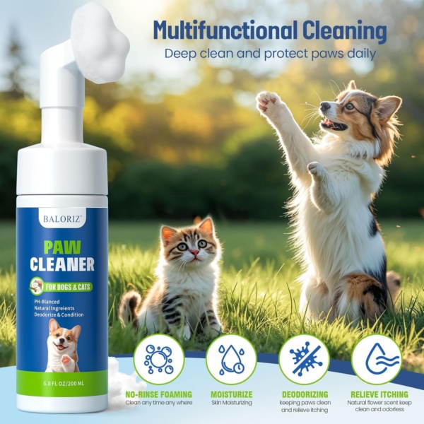 Dogs Paw Care Cleaner Kit for Dogs and Cats, No Rinse Foam Dog Paw Cleaner for Heals Repairs & Restores Dry, Cracked Paws & Nose Dog Paw Protector for Pet Foot Washer Care - Image 4