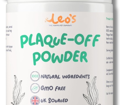 Leo's Plaque Off Powder for Dogs & Cats | 200g | Pet Teeth Cleaning Care & Breath Freshener Dental Products | 100% Natural | No More Dog Toothbrush or Toothpaste | Plaque Remover