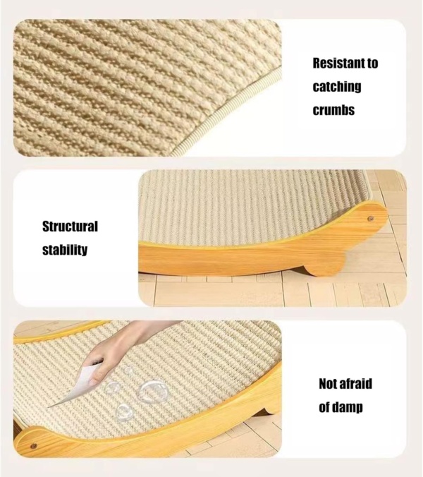 Interaction Cats Scratcher Board Sisal Pad Cats Wood Board Cats Health Paws Training Board Toy - Image 6