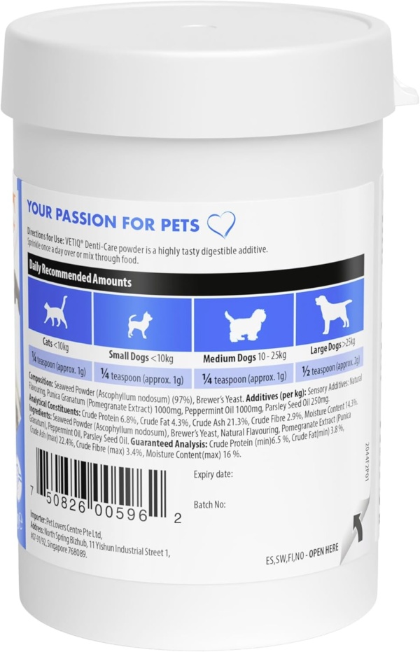 VETIQ Denti-Care Powder For Cats 12+ Weeks & Dogs 8+ Weeks, Natural Oral Care Remedy to Help Remove Plaque & Prevent Tartar Build Up & Keeps Teeth Cleans & Freshens Breath, 60 g (Pack of 1) - Image 5