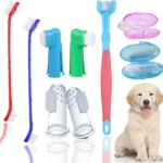 Pet Toothbrush Kit,9 PCS Dog Finger Tooth Brush,360-Degree Toothbrush to Convenient Clean Pet Teeth,Removing Bad Breath Tartar Cleaning Brushes for Dog Cat Oral Health (9 PCS)