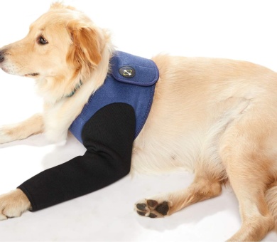 Coodeo Dog Recovery Suit, Cone Collar Alternative, Abrasion Resistant Dog Recovery Sleeve, Washable 2.5mm Thick and Waterproof, Pet Wounds Prevent Licking, Bite, Being Wet and Infected (S)