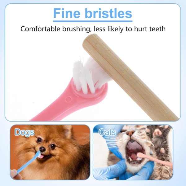 8 Pcs Cat Toothbrush Pet Toothbrush Small Dog & Cat Toothbrush Micro Head Cat Dental Care Pet Teeth Cleaning Brush to Reduce Plaque Tartar Formation Round&Pointed Toothbrush for Kitten & Adult Cats - Image 6