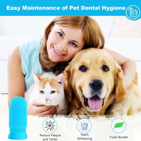 10Pcs Dog Toothbrush, 360º Dog Finger Toothbrush, Silicone Pets Teeth Cleaning Toothbrush Kit for Dogs Puppies, Dog Teeth Cleaning Products for Cats & Small Pets Dental Care - Image 4