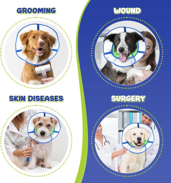 Soft Dog Cone Collar for Dogs After Surgery, Adjustable recovery collars for dogs, buster collars for dogs prevent licking, Anti-Bite Lick Wound Healing Safety Practical Plastic - Size XL Blue - Image 5