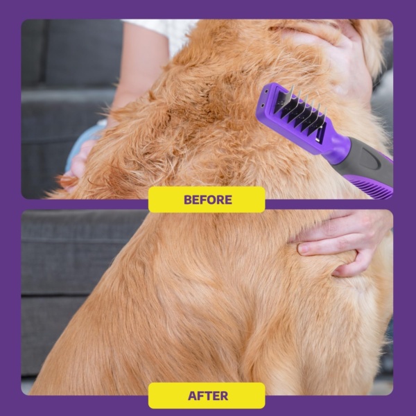 Hertzko 2-in-1 Dog Matt Remover & Grooming Brush - Cat Brush, Pet Hair Remover, Dematting Tools for Dogs - Effective Dematting Comb for Dogs and Cats, Ideal Matt Breaker and Dog Coat Care - Small - Image 6