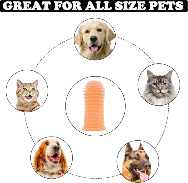 ZNDFTW 6 Pcs Dog Finger Toothbrush, Dog Toothbrush, Dog Toothbrush Finger, Silicone Pets Teeth Cleaning Puppies Teeth Cleaning Products for Cats & Small Pets Dental Care Three-Colour - Image 4
