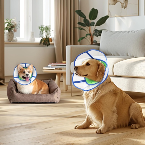 Soft Dog Cone Collar for Dogs After Surgery, Adjustable recovery collars for dogs, buster collars for dogs prevent licking, Anti-Bite Lick Wound Healing Safety Practical Plastic - Size XL Blue - Image 7