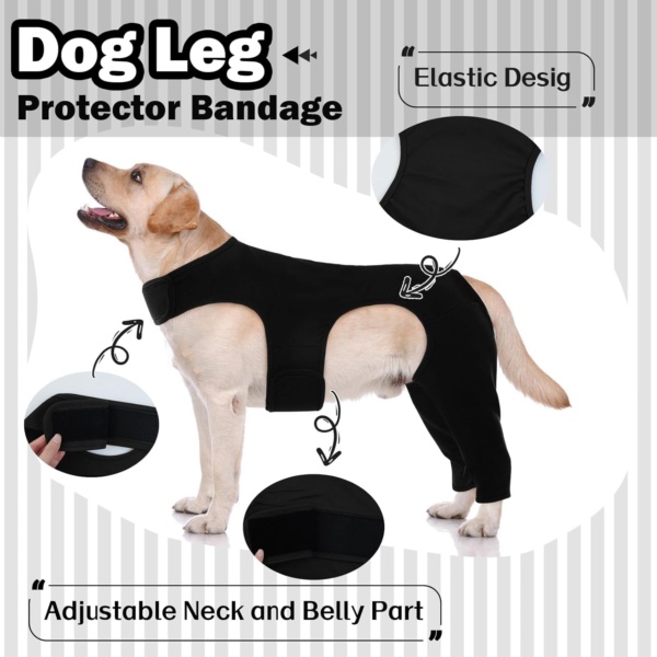 Recovery Suit For Dogs - Leg Surgery Protector, Lick Sleeve To Prevent Licking, Avoids Wound Infection - 3XL - Image 3
