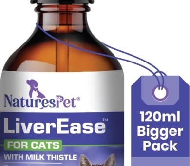 LiverEase – Milk Thistle for Cats (120ml) – Liver Support, Detox & Antioxidant Protection – Rich in Silymarins, Beef, Liver & Bacon Flavour