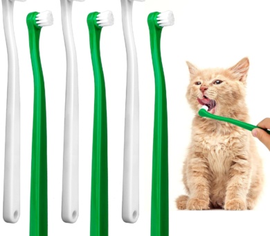 6Pcs Small Dog & Cat Toothbrush Soft Silicone Pet Toothbrush Cat Dental Care Teeth Brush for Dogs Tooth Cleaner Care for Small to Large Dogs Cats
