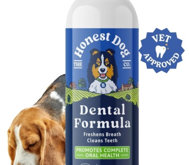Dog Dental Formula for Water - Dog Breath Freshener in Water - Vet Formulated Dog Mouthwash - Pet Plaque Remover - Easy Daily Use Formula - Dog Teeth Cleaning Products by Honest Dog Co