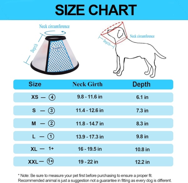 Supet Dog Cone Adjustable Pet Cone Recovery Collar Comfortable Pet Cone Collar Protective for After Surgery Anti-Bite Lick Wound Healing Safety Practical Plastic E-Collar for Dogs and Cats (White XXL) - Image 5