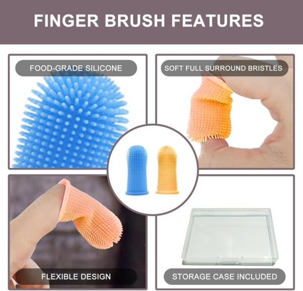 4PCS Silicone Scrubber Cat Chin Brush, Dog Toothbrush, Cats Dogs Soft Finger Teeth Brushes, Pet Dental Care Cleaner Supplies Suitable for Puppy Kitten Dogs Nose Ears - Image 7