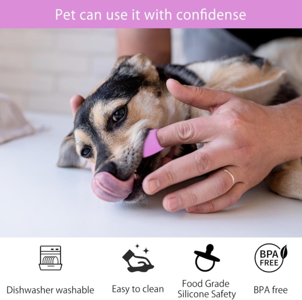 4 Pack Dog Finger Toothbrush, Cat Chin Brush Finger Brush, Pet Dog Toothbrush, Food Grade Silicone Scrubber for Cats Chin Cleaner for Puppies and Cats Dental Care Teeth Cleaning - Image 5