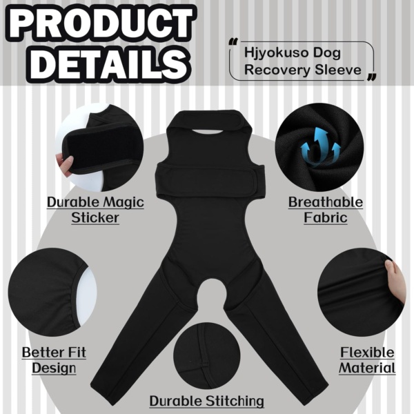 Recovery Suit For Dogs - Leg Surgery Protector, Lick Sleeve To Prevent Licking, Avoids Wound Infection - 3XL - Image 2
