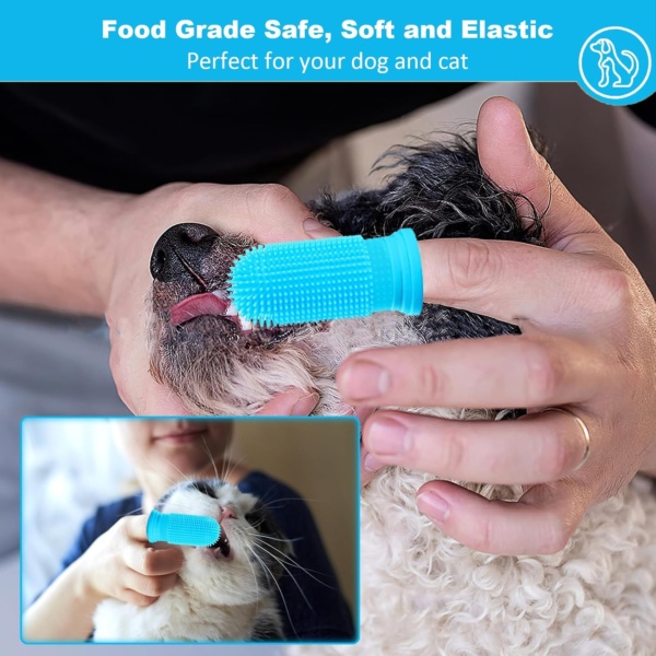 10Pcs Dog Toothbrush, 360º Dog Finger Toothbrush, Silicone Pets Teeth Cleaning Toothbrush Kit for Dogs Puppies, Dog Teeth Cleaning Products for Cats & Small Pets Dental Care - Image 3