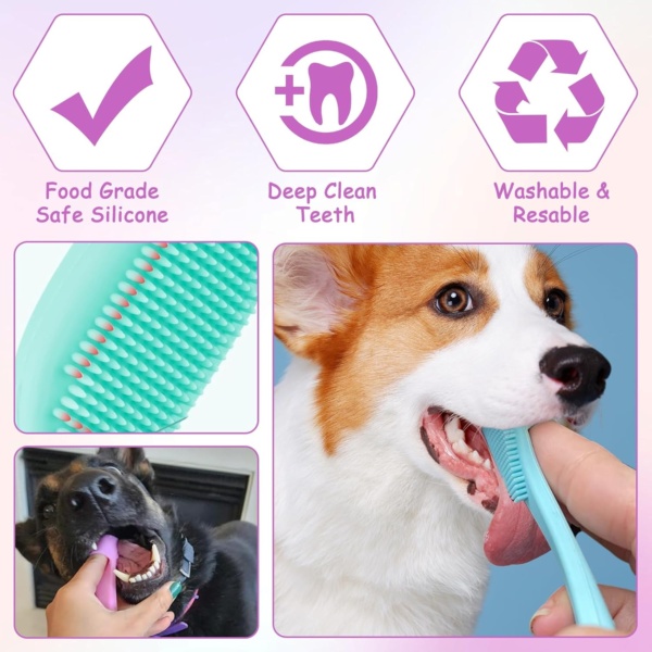 8 Pcs Cat Chin Brush Dog Finger Toothbrush Silicone Scrubber for Cats Cat Chin Cleaner Silicone Cat Chin Scrubber Silicone Material Deep Effective Cleaning Suitable for Dog and Cat Dental Care - Image 5