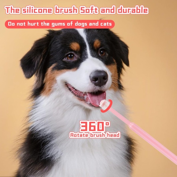 2 Pack Small Dog & Cat Toothbrush,360 Degree Soft Silicone Pet Toothbrush Cat Dental Care Dog Oral Hygiene Deep Clean Pet Teeth Cleaning Kit (Small Size) - Image 4