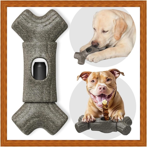 Dog Chew Toy, Bully Stick Holder, Durable Bone-Shaped Chew Toy for Medium/Large Breed Dogs, Prevents Choking, Promotes Dental Health