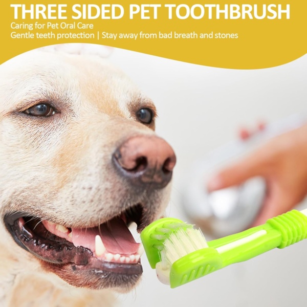 6 Pieces Dog Toothbrush, Finger Silicone Toothbrushes, 360º Pets Teeth Cleaning Toothbrush, Dog Cat Toothbrush, Triple Head Pet Toothbrush for Dog Cat Pet Tooth Dental Health - Image 6